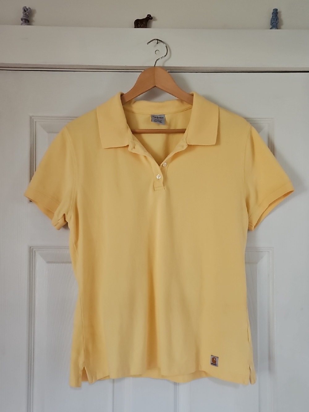 Carhartt Women's Pale Yellow Short-Sleeve Polo L